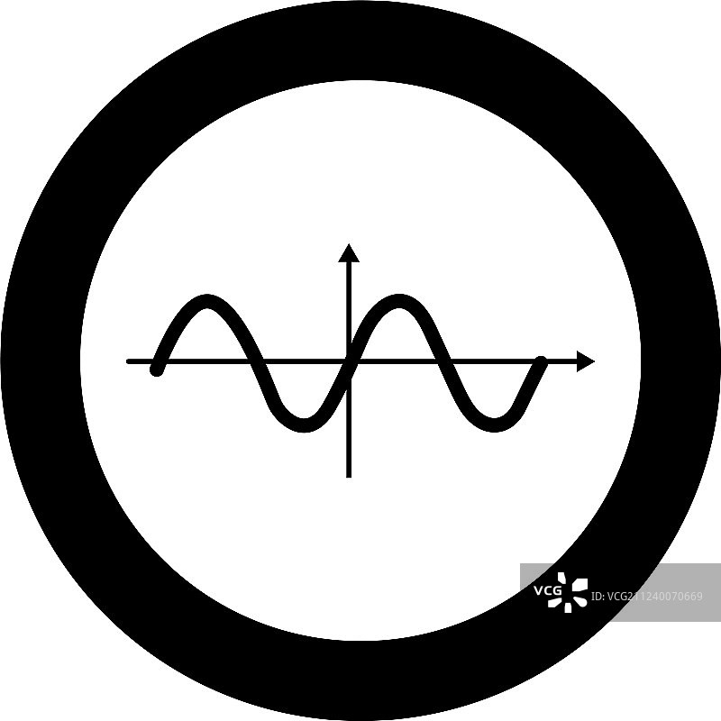 圆形正弦波图标黑色图片素材