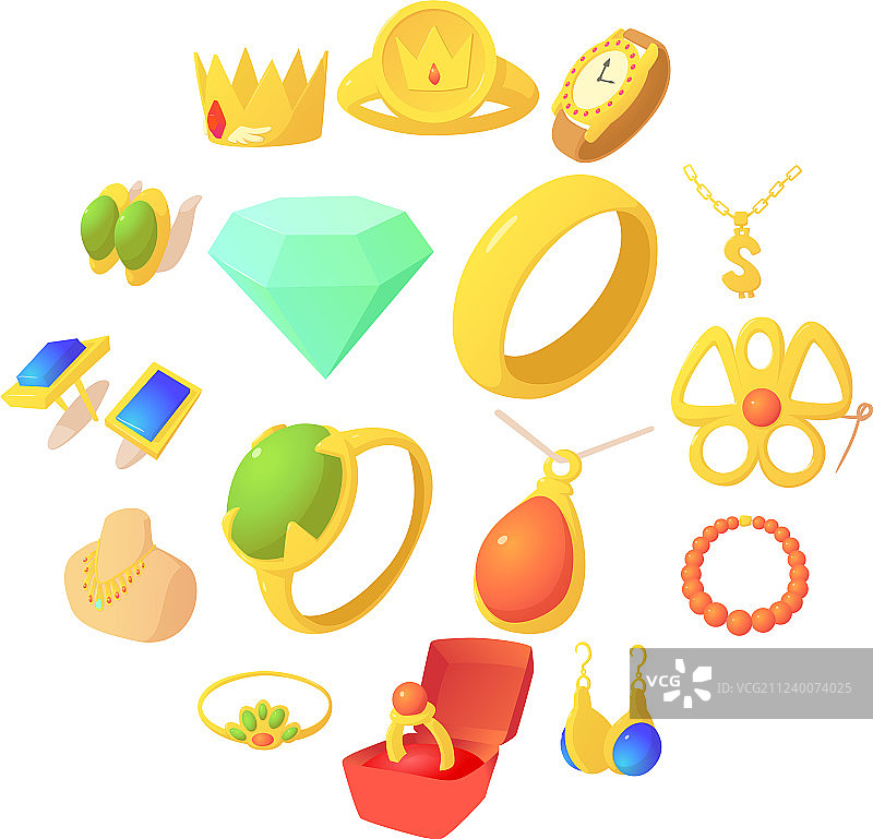 卡通风格珠宝图标图片素材