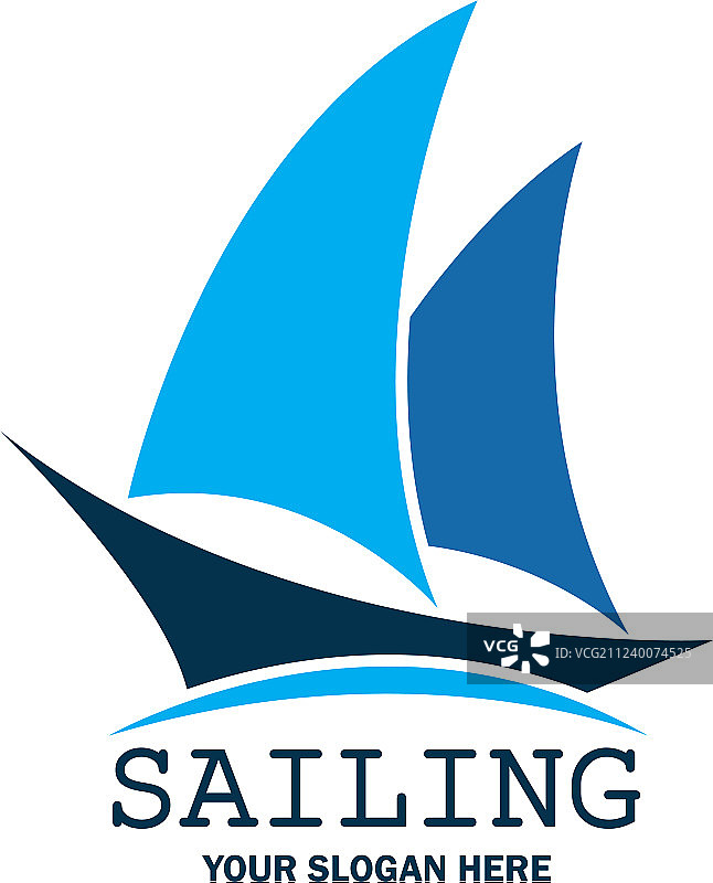 带标语文字空间的帆船Logo图片素材