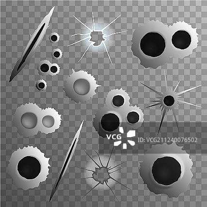 透明弹孔合集图片素材