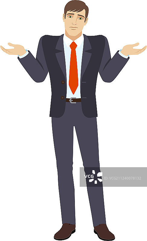 做出“我不知道”手势的商人图片素材