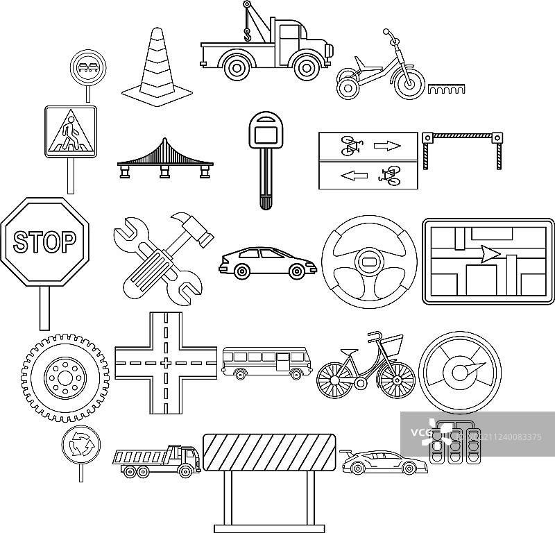 沥青图标轮廓样式图片素材