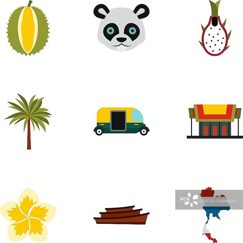 泰国假日图标扁平风格素材图片素材