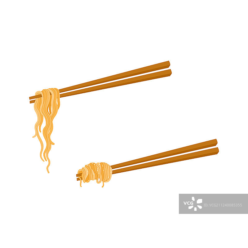 扁平风亚洲炒面乌冬面图片素材