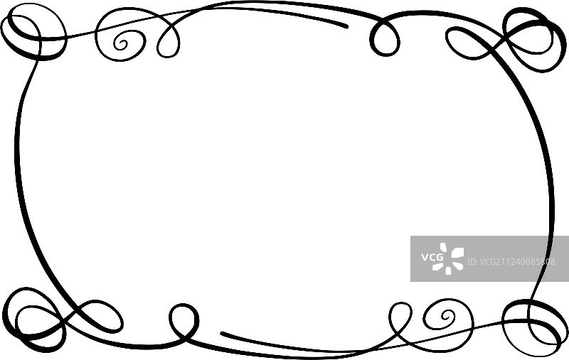 带有曲线的花纹矩形框架图片素材