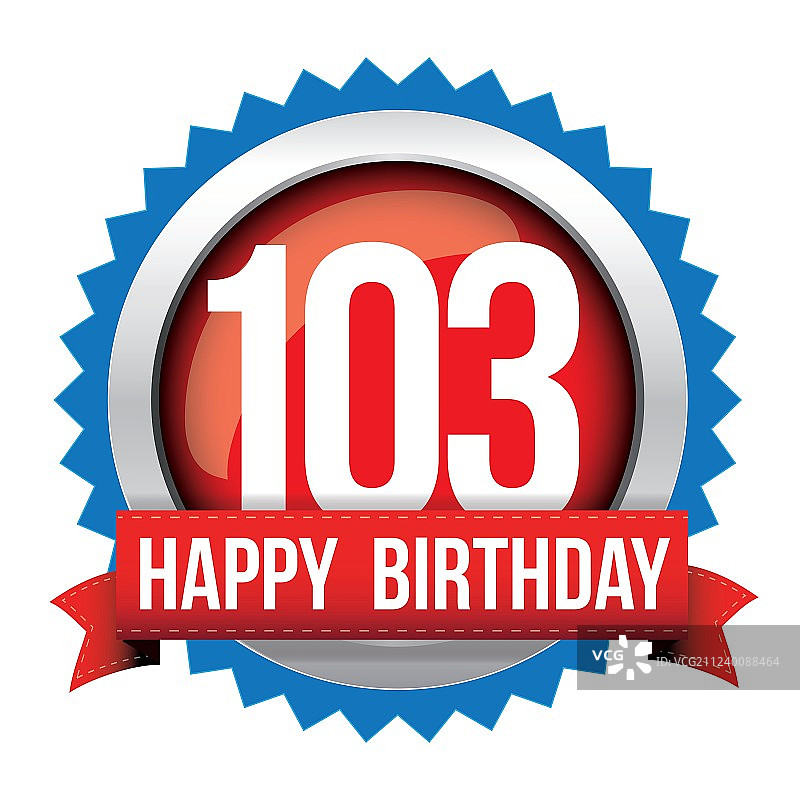 103周年生日纪念徽章图片素材
