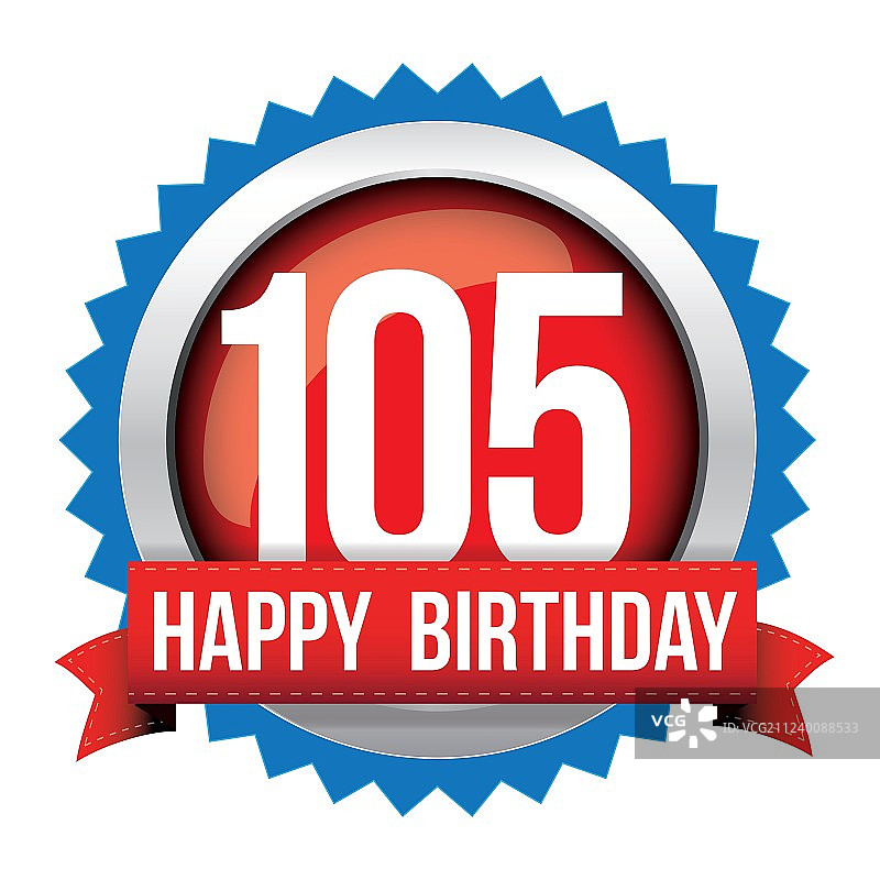 一百零五周年纪念徽章图片素材