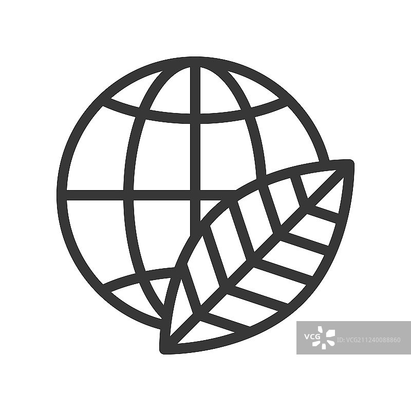 地球与树叶生态概念图标图片素材