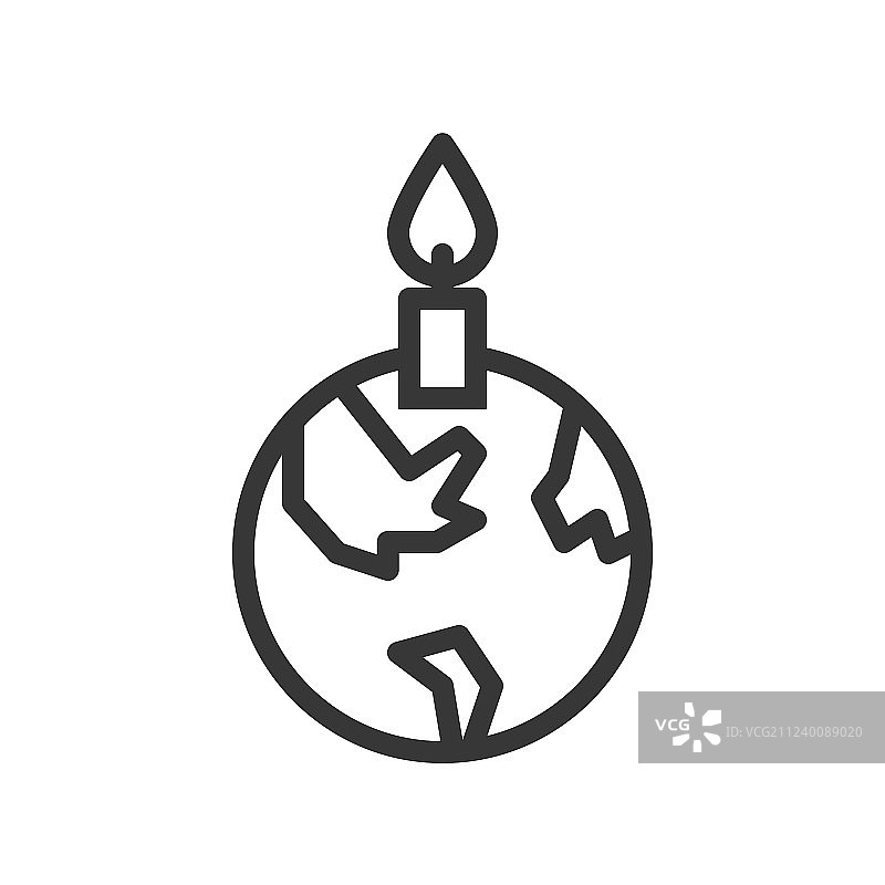 带有蜡烛祈祷的地球或行星地球图标图片素材