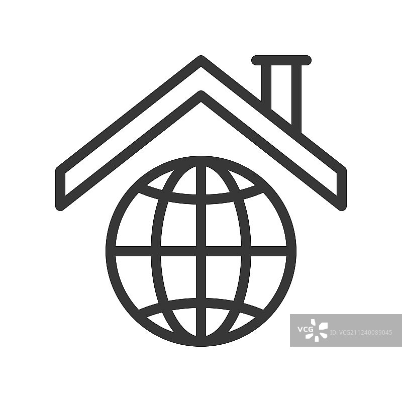 关于全球变暖地球屋顶图标图片素材