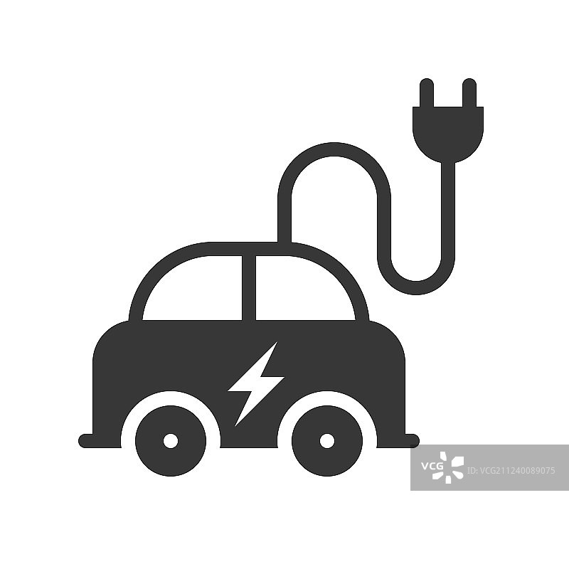电动汽车图标绿色能源概念图片素材