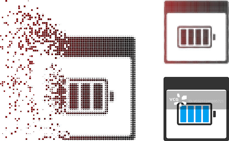 像素半色调电池日历页图片素材