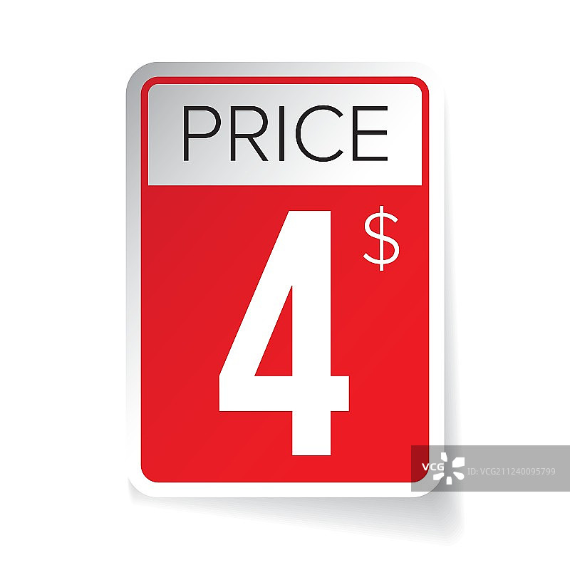 价格标签贴纸 - 四美元图片素材
