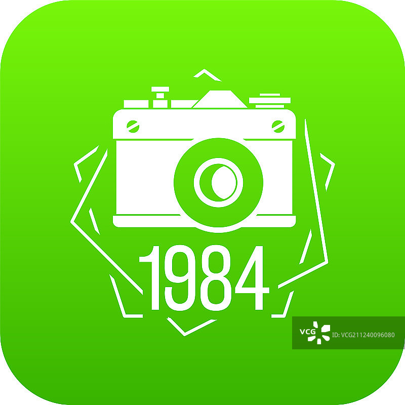 1984年照相机绿色图标图片素材