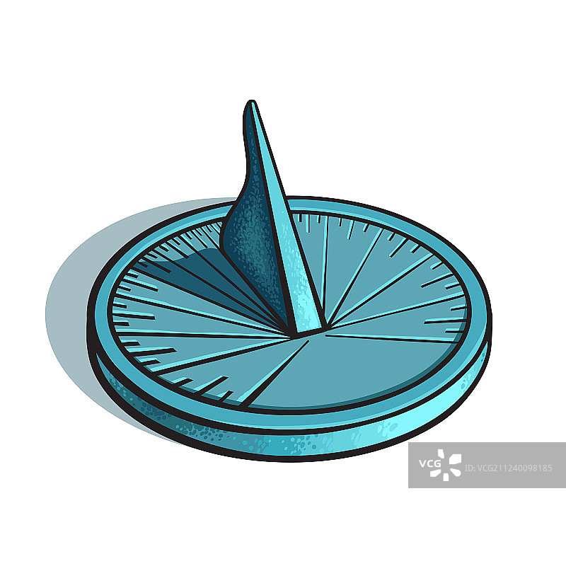 手绘日晷太阳钟图片素材