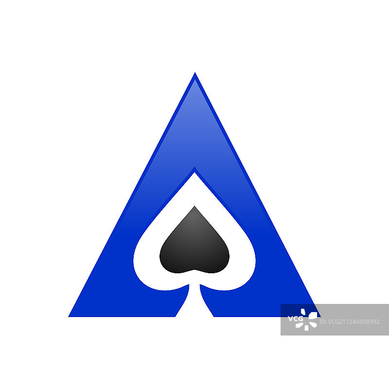 黑桃A三角形符号标志设计图片素材