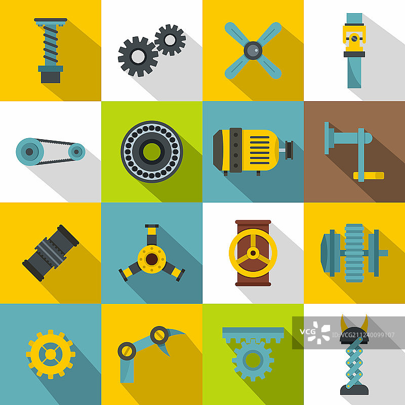 科技机制套件图标扁平风格图片素材