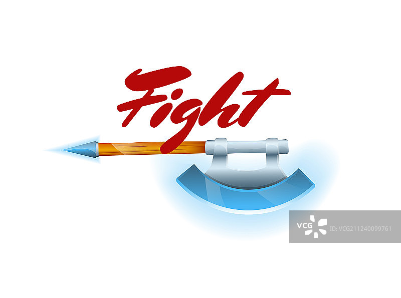 带有短柄斧的格斗游戏元素图片素材