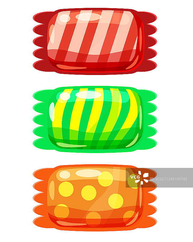 白色背景上的彩色糖果甜点图片素材