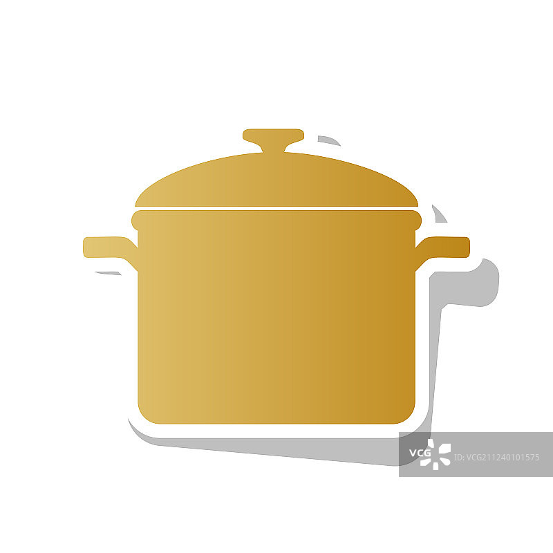 金色渐变色炒锅标志图片素材