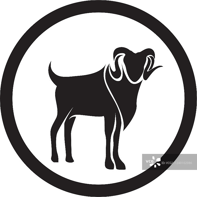 黑色山羊动物标志和符号模板图片素材