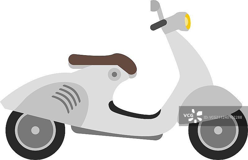 白色背景上的扁平风滑板车图片素材