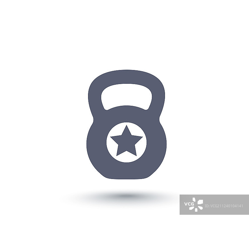 白色背景上的壶铃锻炼图标图片素材