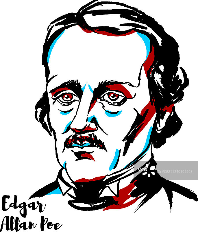 埃德加·爱伦·坡肖像图片素材