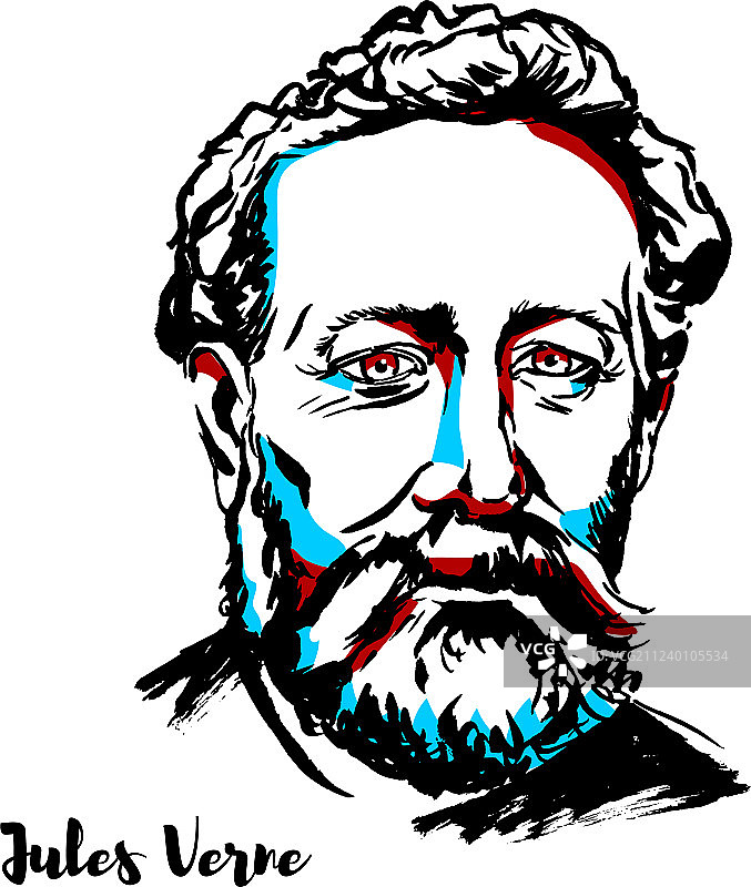 儒勒·凡尔纳肖像图片素材