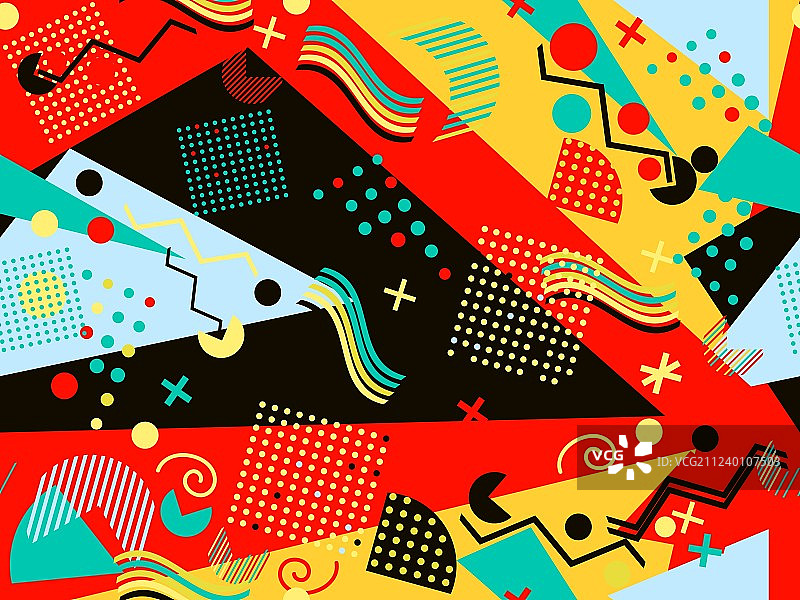 80年代孟菲斯无缝图案图片素材