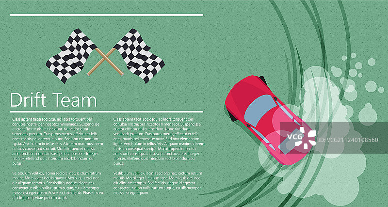 漂移的汽车顶部视图图片素材