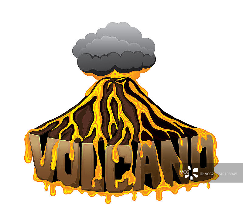 带云朵的火山图片素材