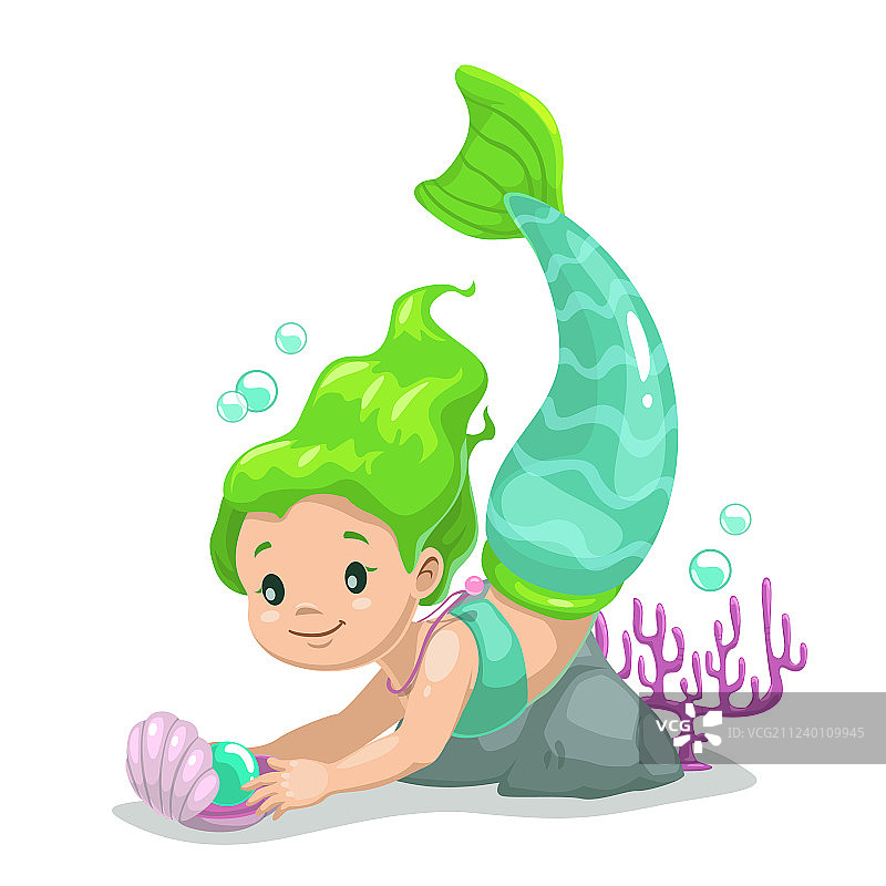 可爱卡通小美人鱼公主图片素材
