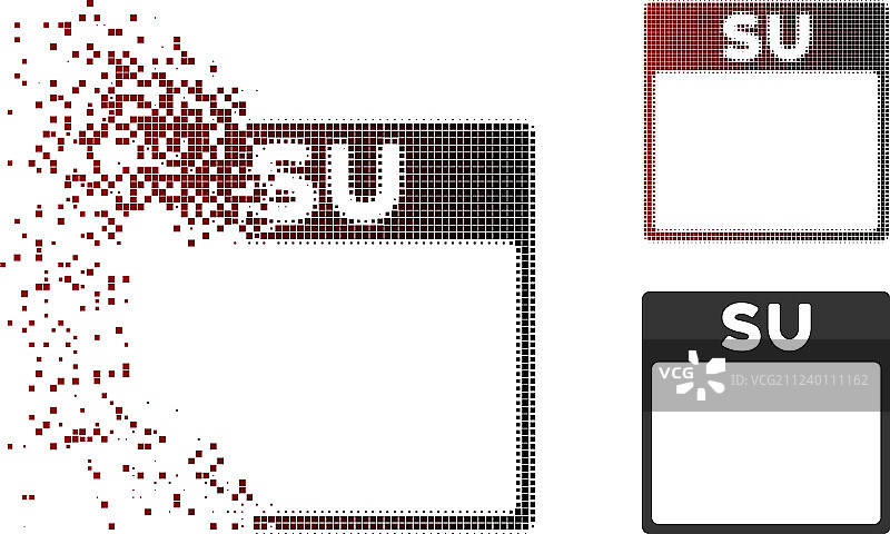 溶解像素半色调日历页图片素材