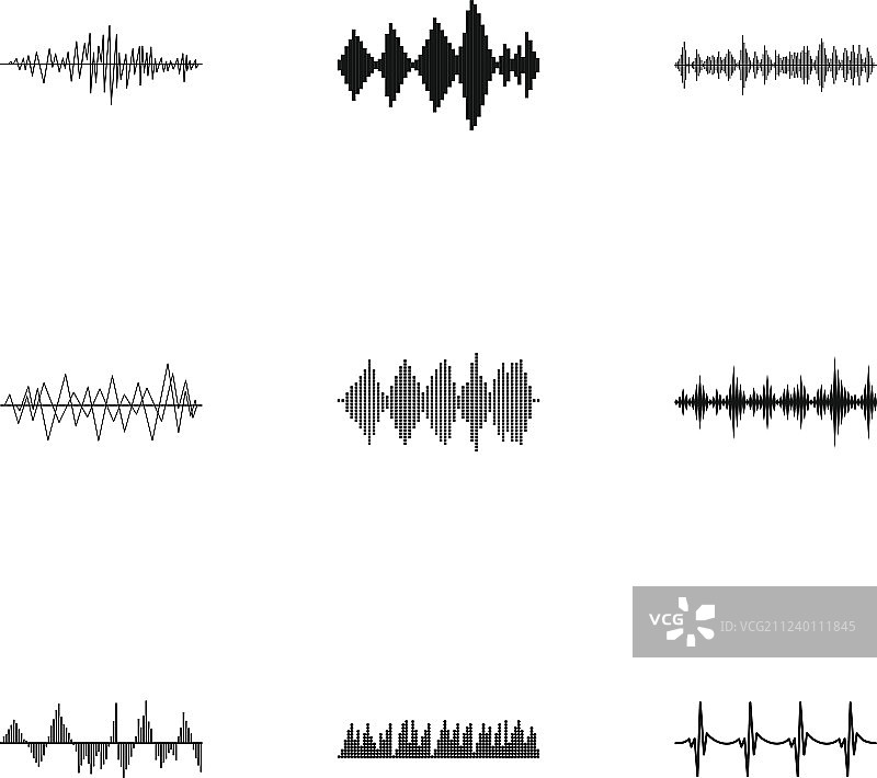 音乐曲目图标简约风格合集图片素材
