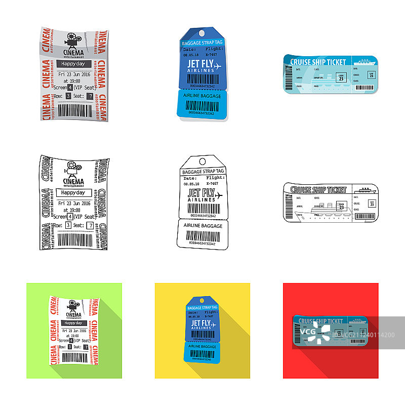 票务和入场标志设计图片素材