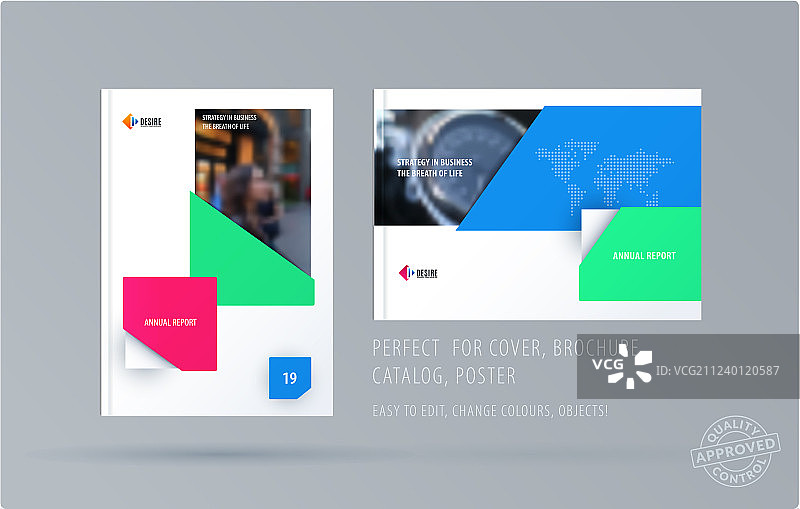 宣传册矩形彩色模板设计图片素材