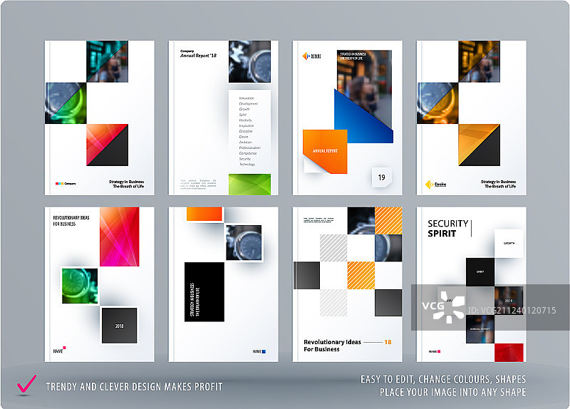 宣传册矩形彩色模板设计图片素材