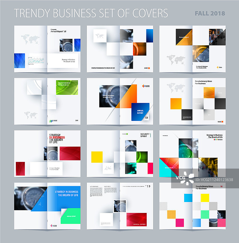 抽象跨页小册子矩形设计图片素材