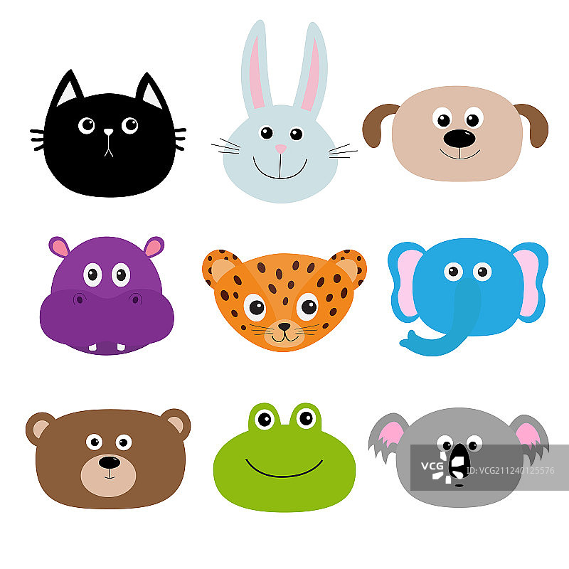 动物园动物头像卡通角色合集图片素材