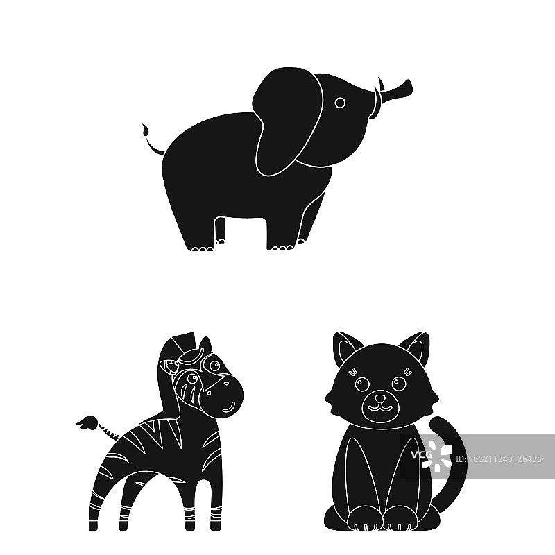一套非现实的黑色动物图标图片素材