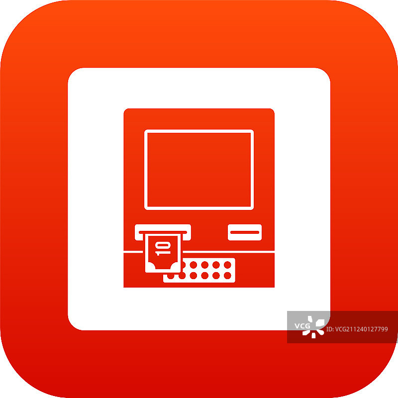 红色数字自动取款机图标图片素材