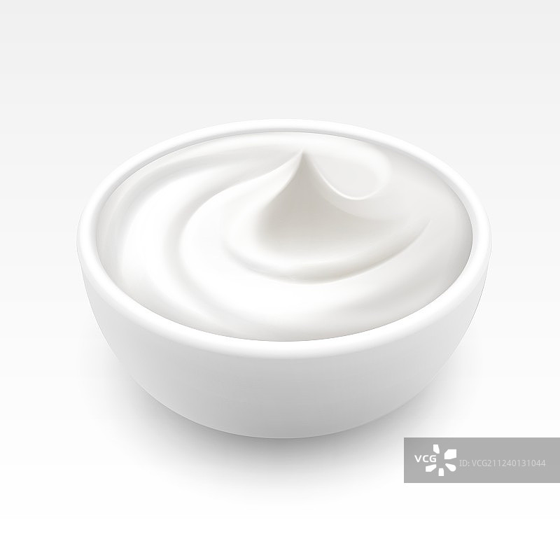 一碗分离的酸奶油酱蛋黄酱图片素材