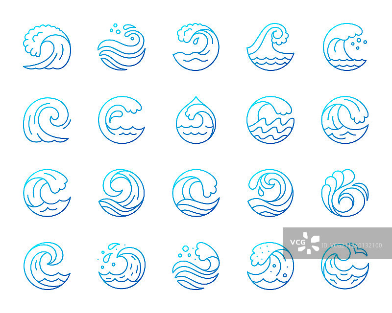 波浪线条图标合集图片素材