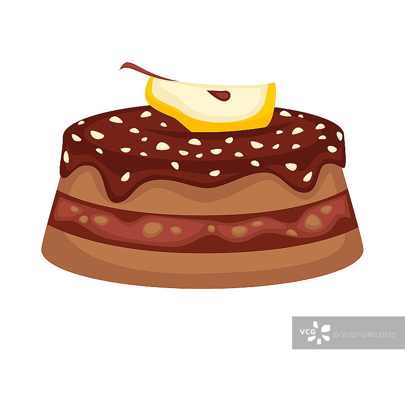 苹果馅巧克力蛋糕图片素材