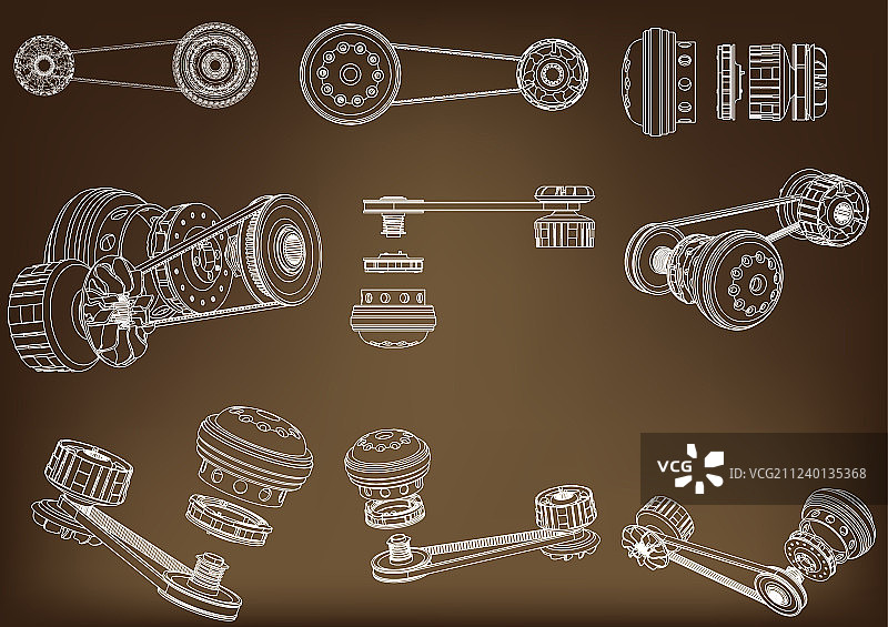 皮带齿轮图片素材
