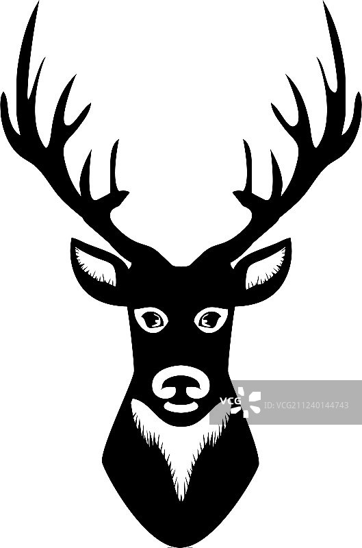 鹿头剪影图片素材