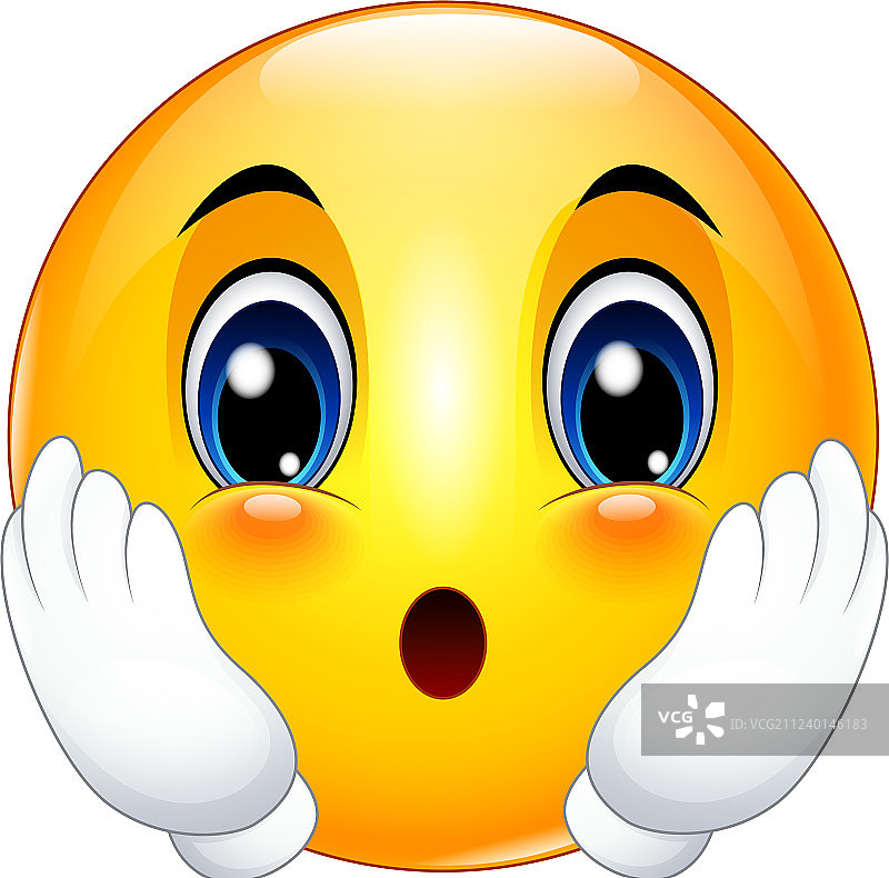 可爱的卡通表情符号：惊讶图片素材