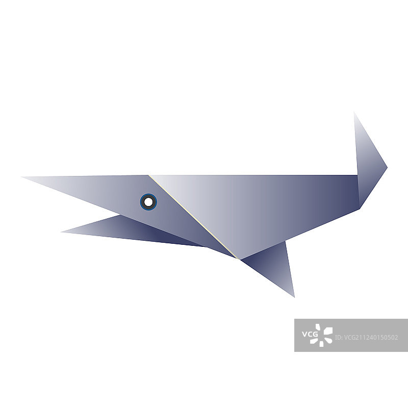 简单的鱼形折纸模型图片素材