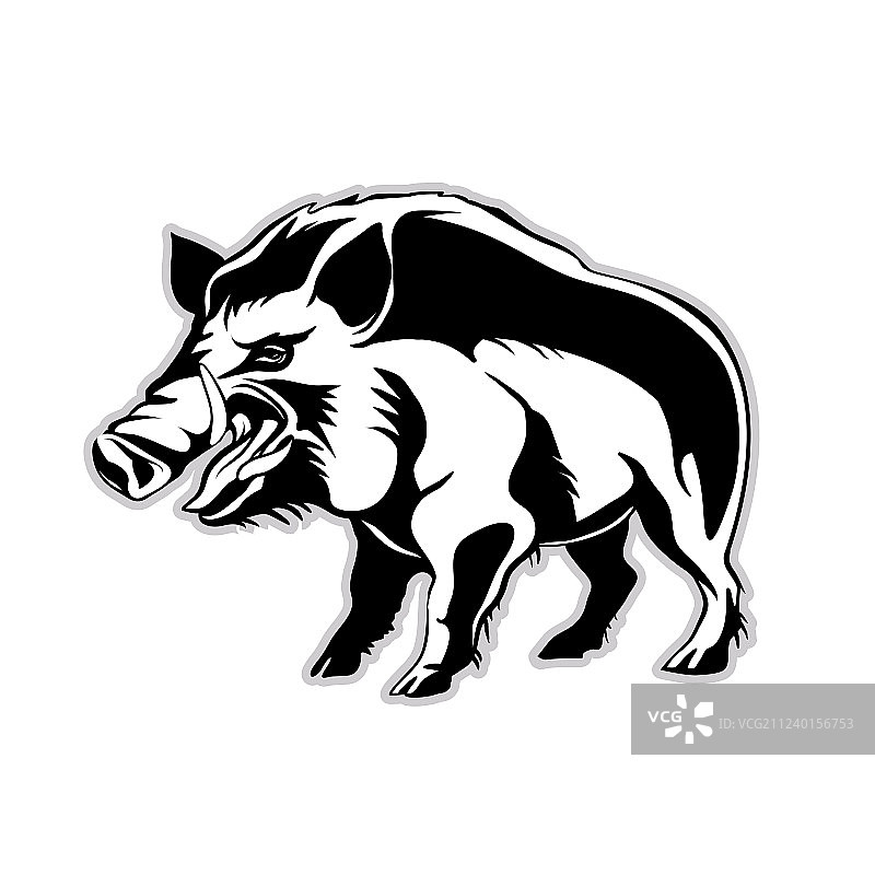 野猪剪影图片素材
